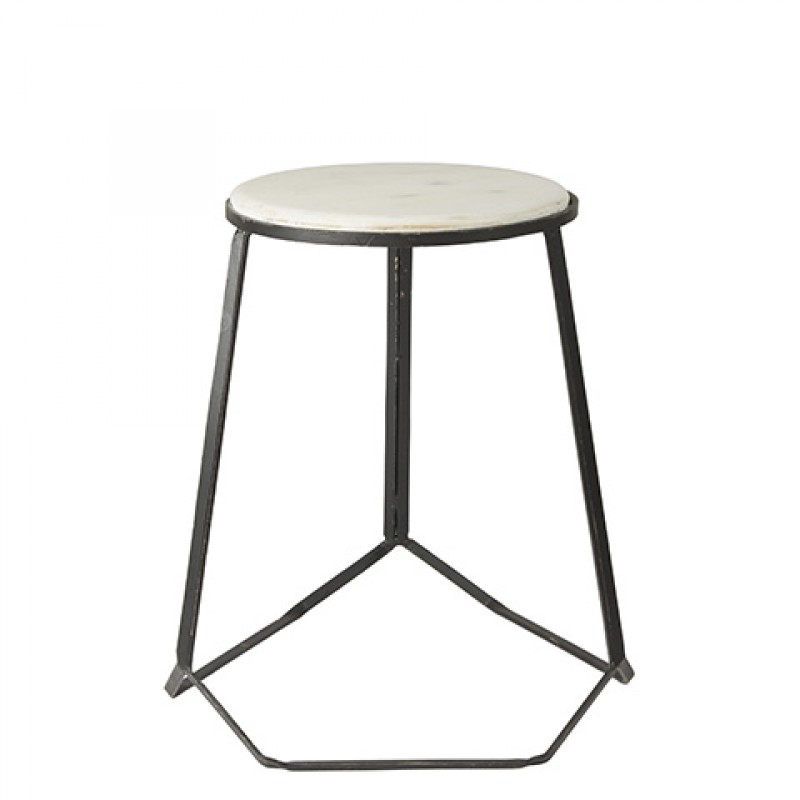 MARBLE TOP STOOL BLACK - CHAIRS, STOOLS